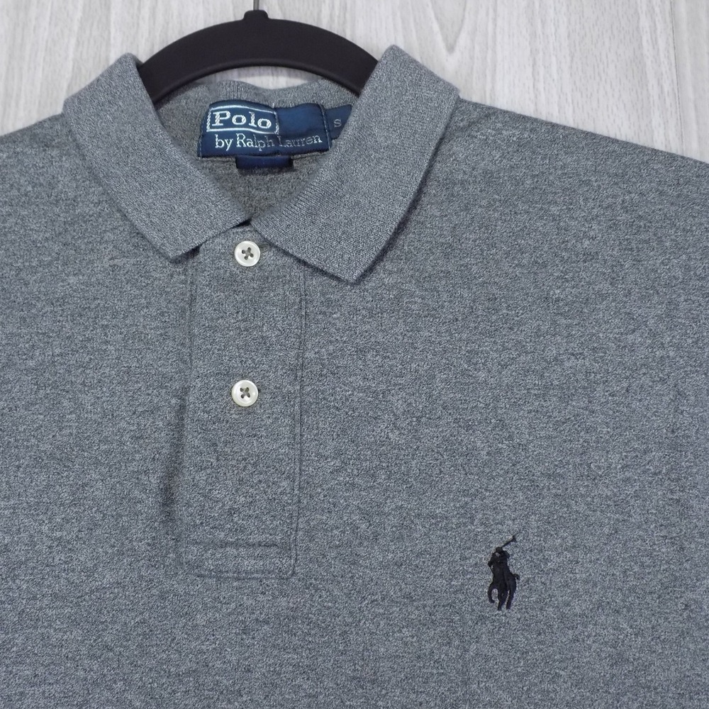 Polo Ralph Lauren Pique Polo Shirt Mens S Gray Short Sleeve EUC